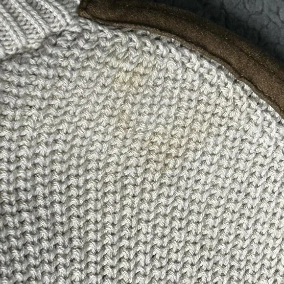 Orvis Vest Mens 2XL Beige Brown Full Zip Cable Knit Suede Trim Field Hunting XXL - Picture 8 of 14